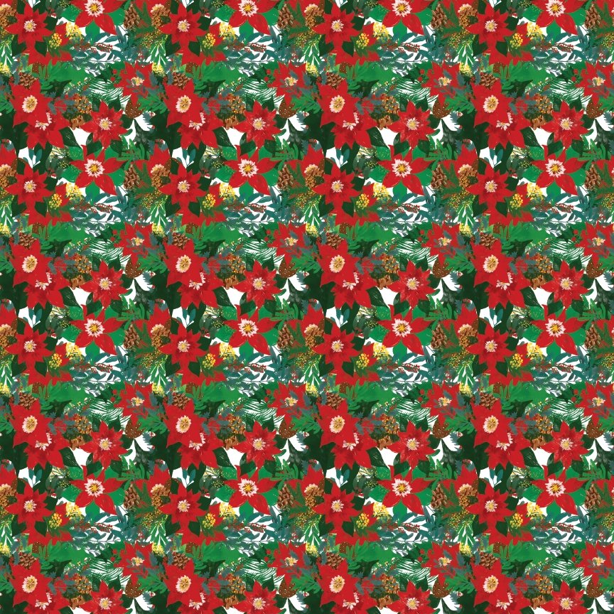 Christmas Poinsettia Floral Pattern Acrylic Sheets - CMB Pattern Acrylic